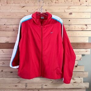 Nike Vintage Red Orange Zip Up Activewear TrackSuit Lt.wt. Jacket size L (12/14)